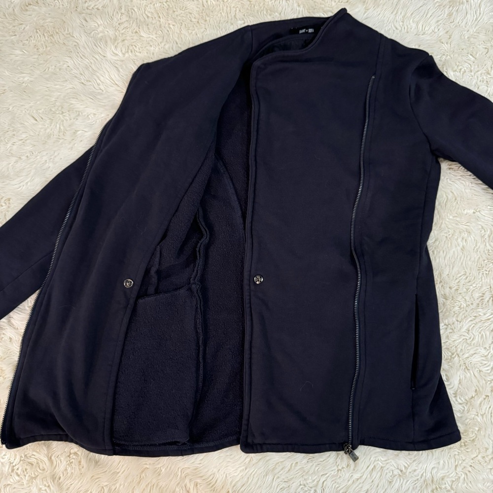 Saint + Sofia Navy Biker Jacket - image 6